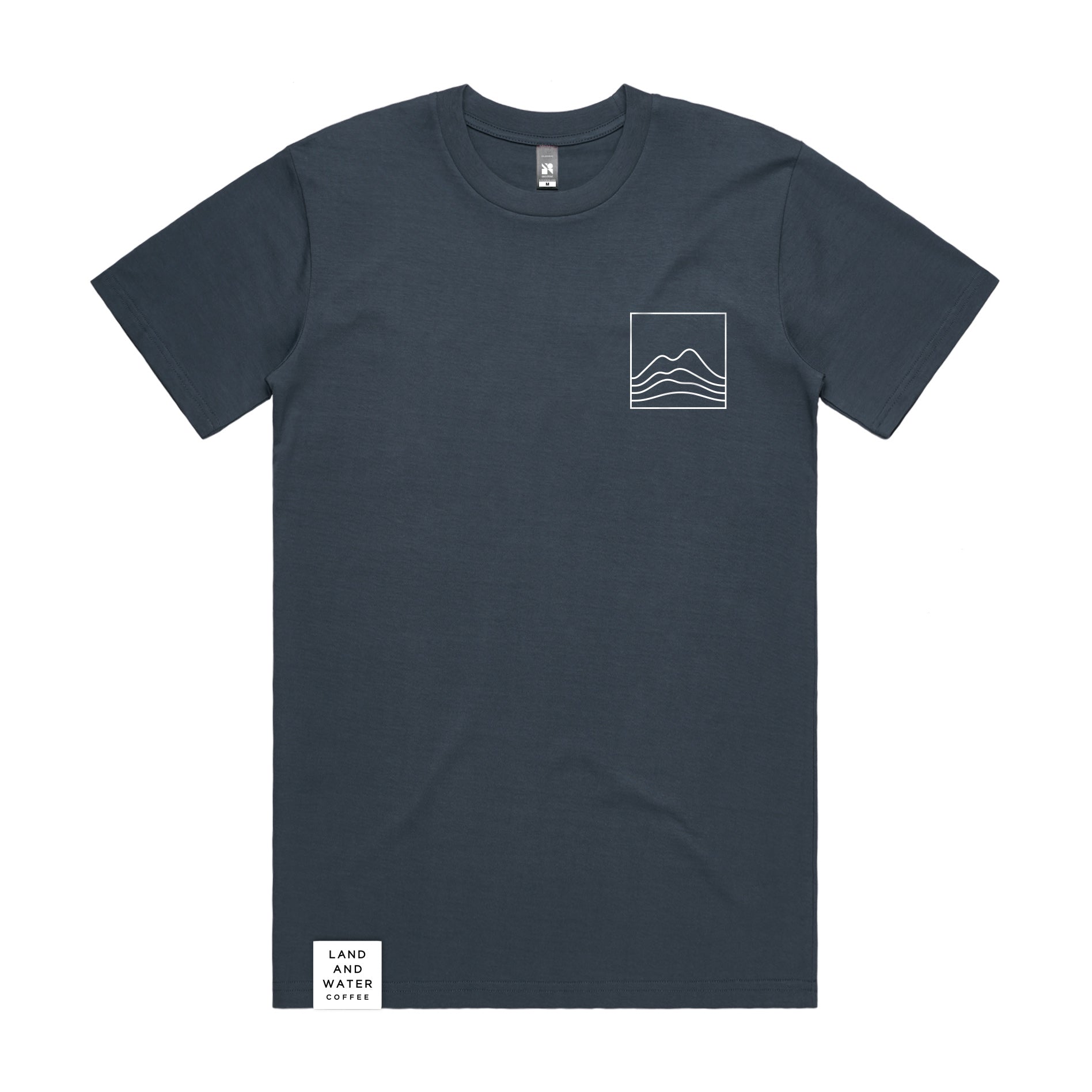 Land and Water Icon Tee - Petrol Blue